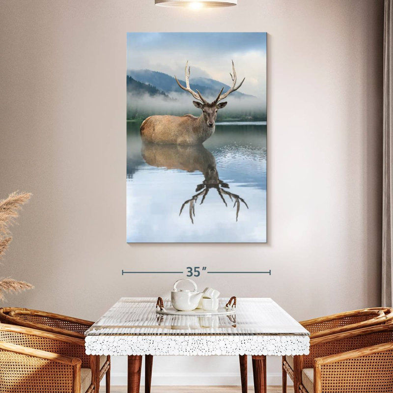 Deer Reflection, 51" H x 34" W