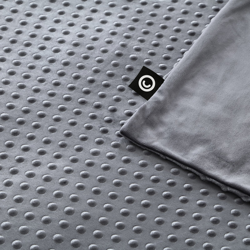 Couverture pondérée en velours pour chambre Binah, l 48 po x L 72 po, Gris, 12 lb