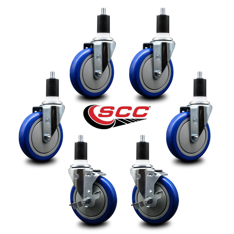 Ensemble de roulettes de rechange 5 pouces avec freins Regency 600CASTER6 - Roulettes de service