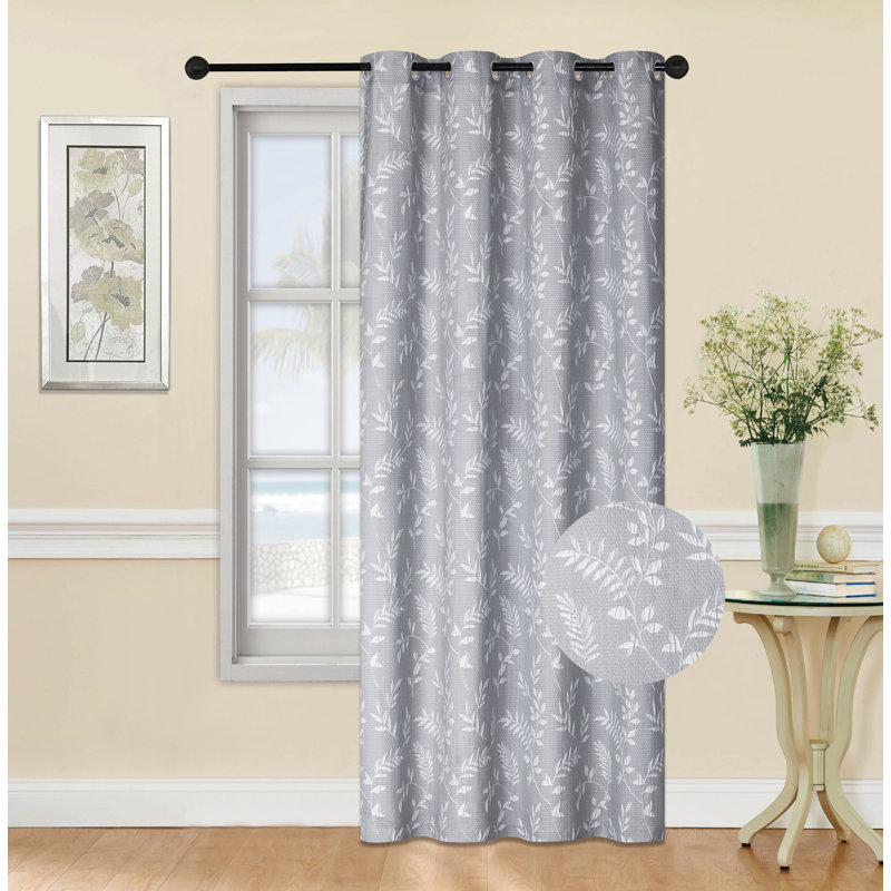 Panneau d'anneau en jacquard, Gris, L 54 po x L 84 po