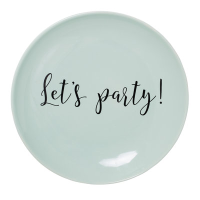 Let's party! Round Stoneware Summer Plate