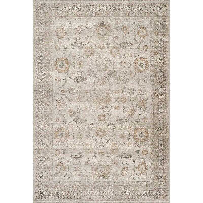 Abani Rugs EVE110A Evelyn Traditional Cream Sage Floral Area Rug, Rectangle 6' x 9'5"