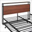 Structure de lit plateforme double en métal avec lit gigogne
