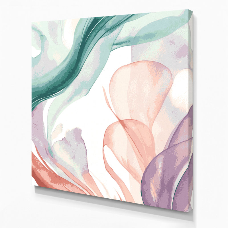 Aquarelle sur toile grise abstraite, H 32 po x l 32 po