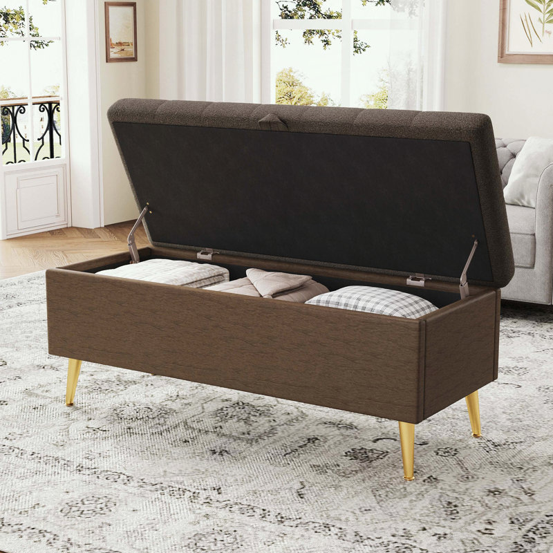 Banc de rangement avec capitonnage Coffee, Café