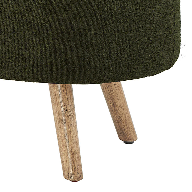 Banc de rangement rembourré Boucle, Vert foncé