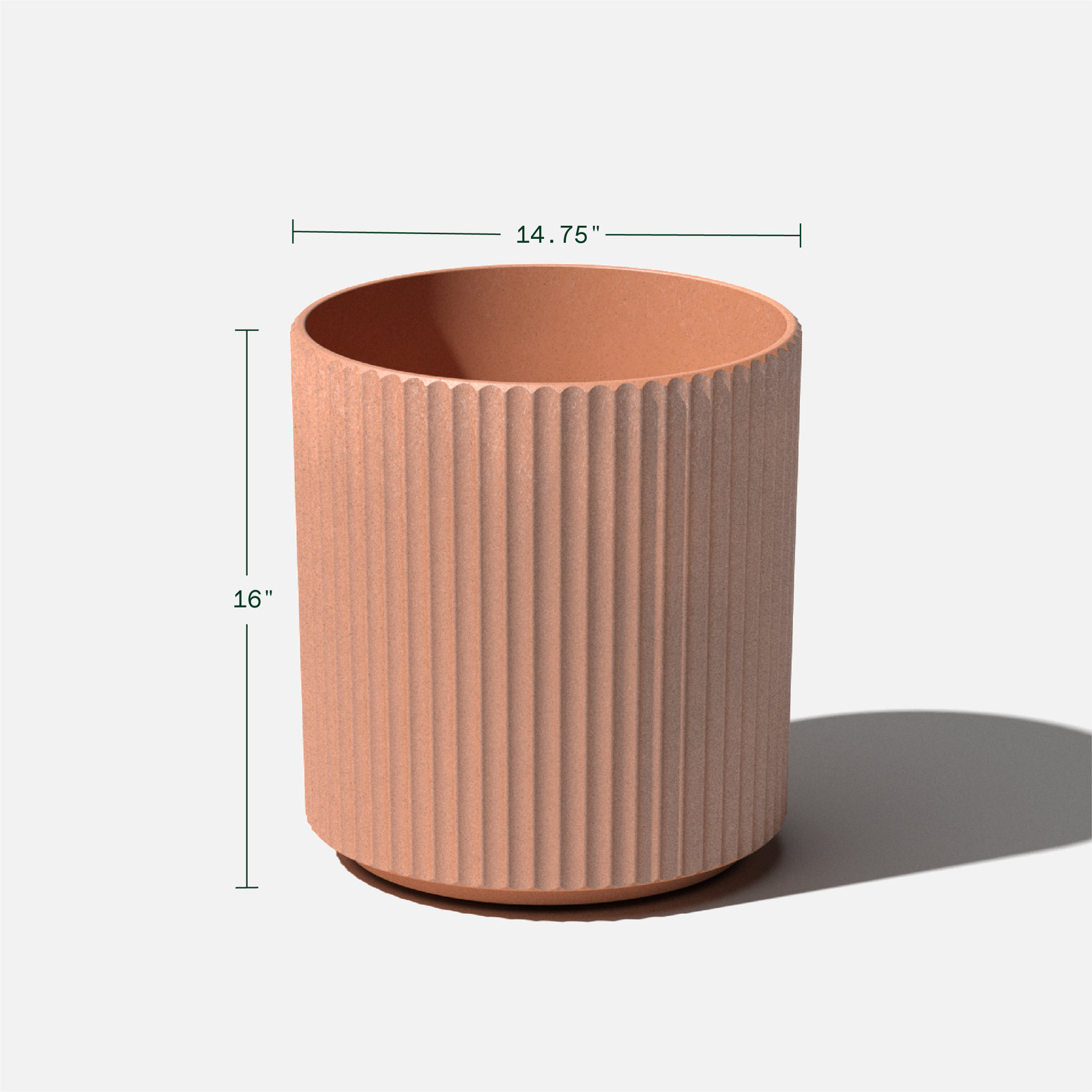 Demi Series Pot Planter, 1, 16" H x 14.75" W x 14.75" D, Terracotta