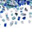 Foyer en verre 10 lb avec roches de foyer 1/2 po bleu cobalt bleu turquoise transparent