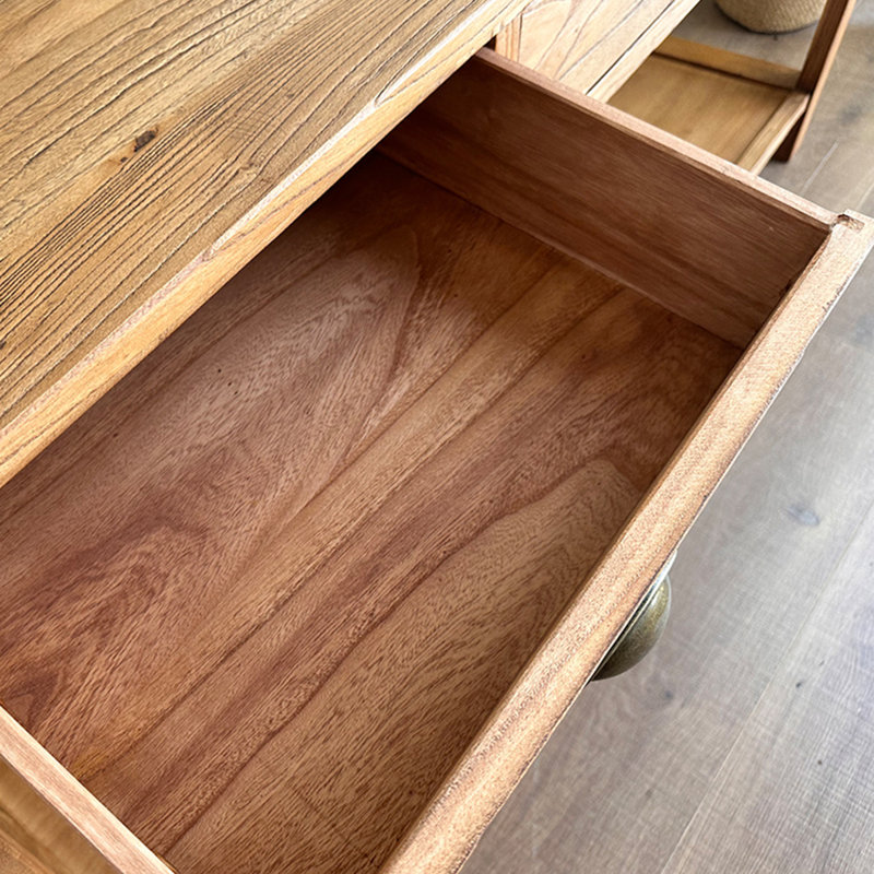 55.12" Natural Colour Rectangular Solid Wood Console Table