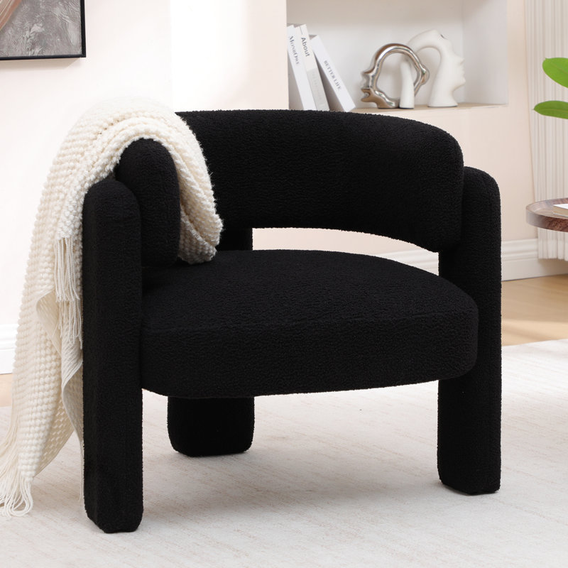 Fauteuil d'appoint demi-tonneau 31,5 po, Noir