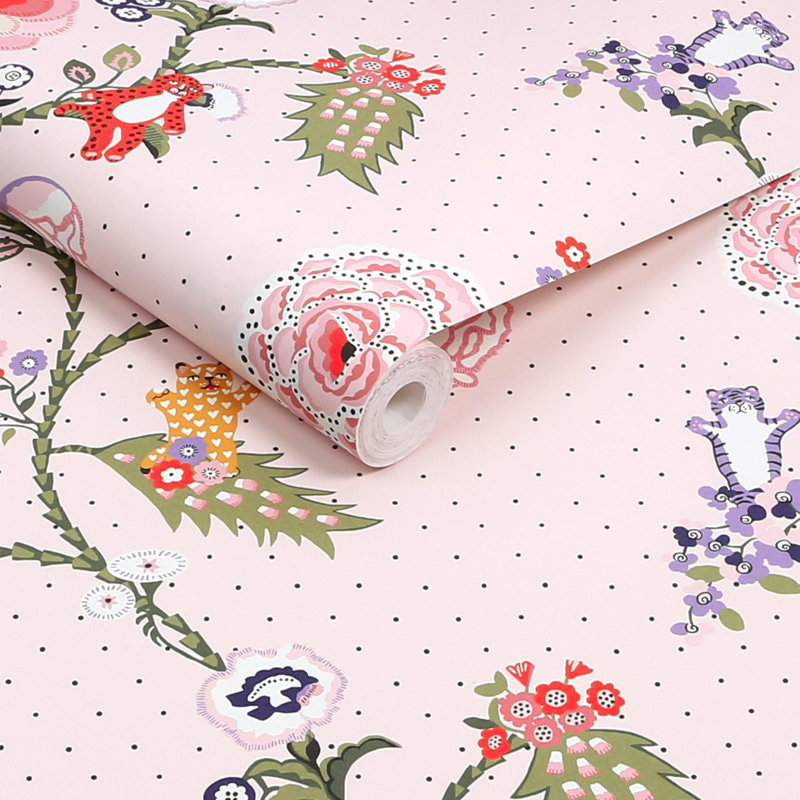 Cath Kidston 304.8m x 1.3m Matte Wallpaper Roll, Pink