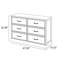Commode horizontale à 6 tiroirs blanc antique - Commode en MDF de style américain