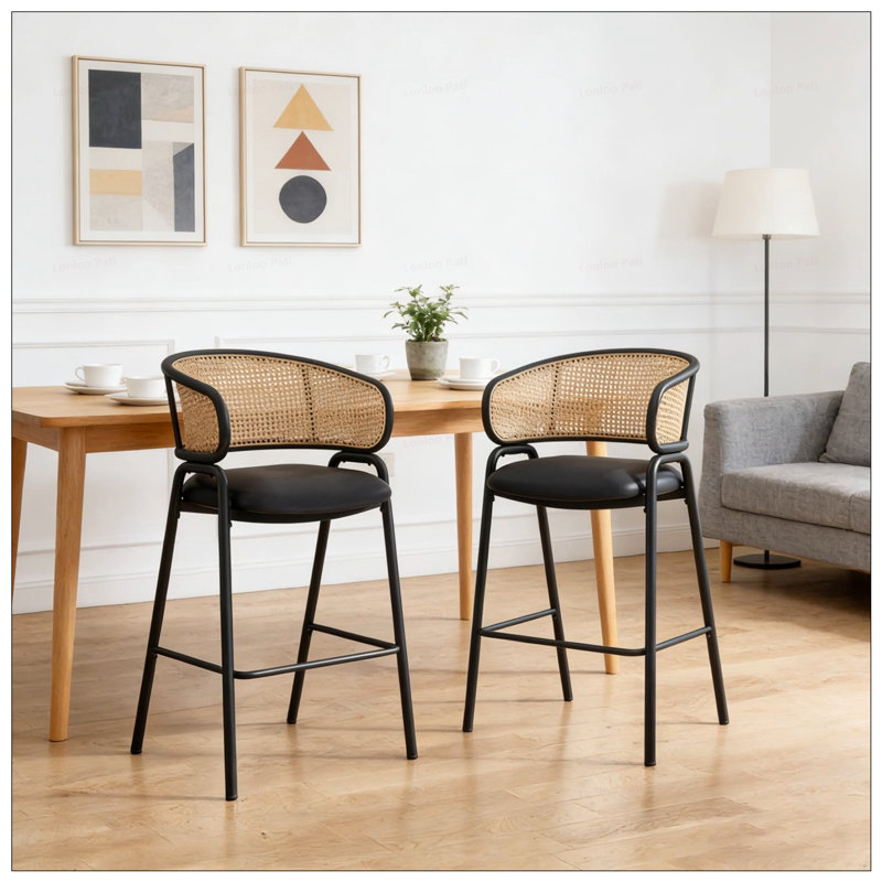 Tabouret de bar rembourré Ethan
