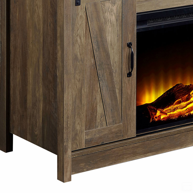 2-Door Fireplace With 2 Shelves