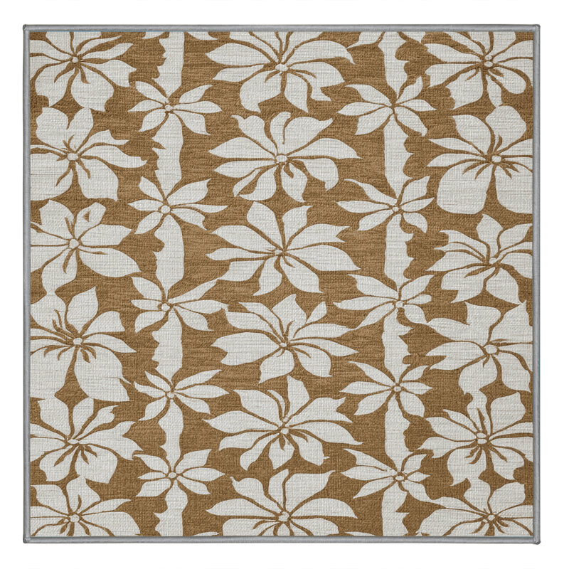  Tapis lavable hawaïen Tiare, Carré 4 pi