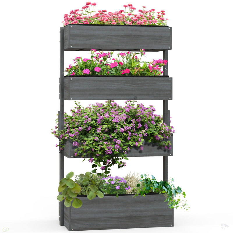 Boîte à fleurs verticale Outsunny