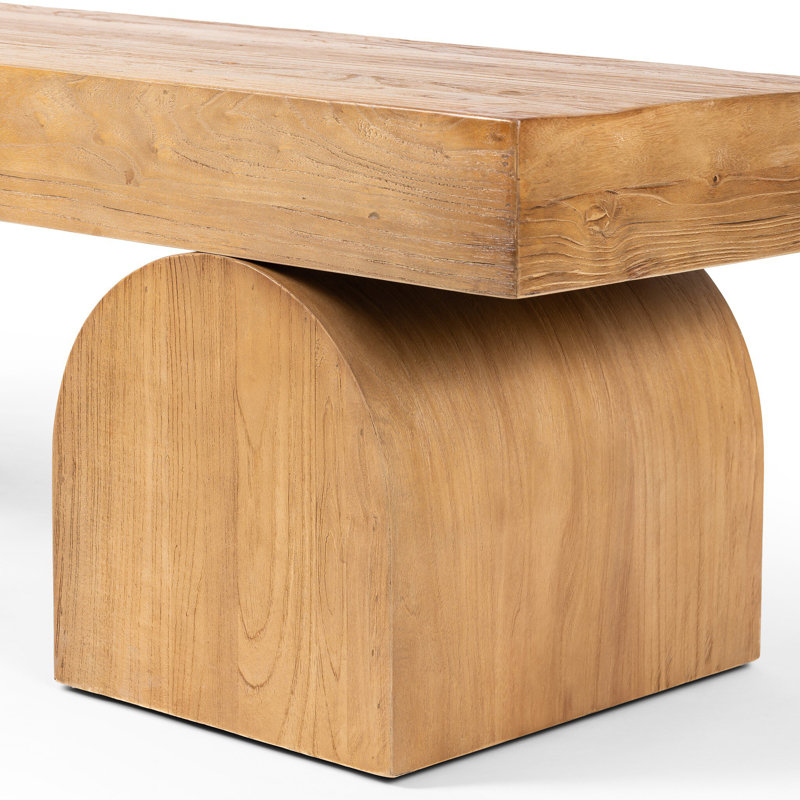 Francois 60" Solid Wood Bench, Reclaimed Natural Elm