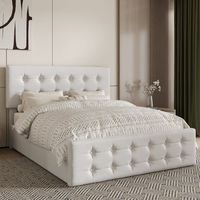 Easy Assembly Queen Size Bed Frame Space Saving, for Living Room, Guest Room