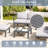 5 - Person Modular Patio Conversation Sets With Cushions, 6-Piece Outdoor All-Weather Waterproof HIPS Sofa Seating Group, Gray-424651668