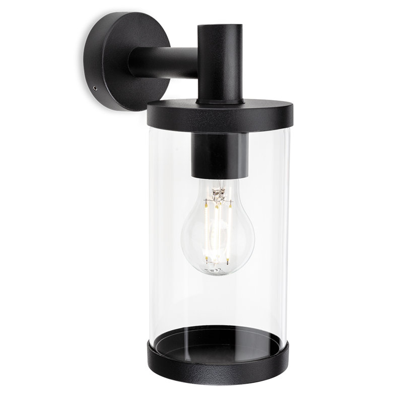 Black 28.5cm H Outdoor Armed Sconce
