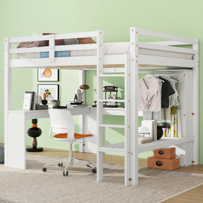Joshka Kids Loft Bed with Desk and Wardrobe