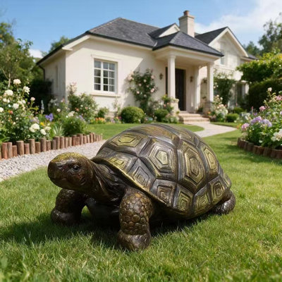 Resin Turtle Garden Statue, Outdoor Tortoise Figurine Lawn Ornament for Yard Patio Home Decoration
