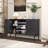 Storage Cabinet with 2 Hollow Doors and Three-Layer Shelves-418716226