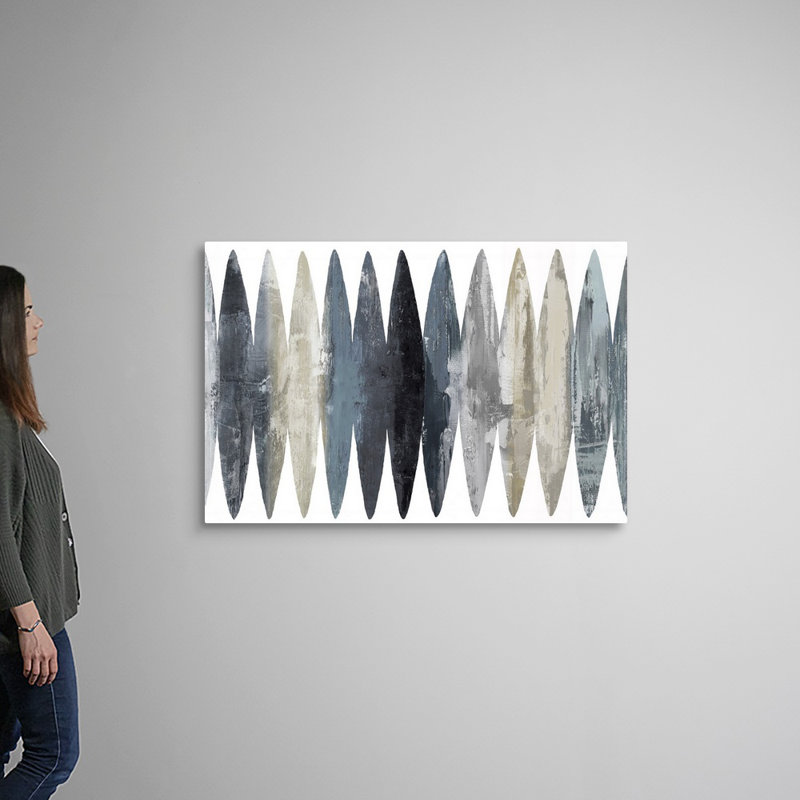 Abstract Surfboards Grey by David Moore - Painting on Canvas, Wrapped Canvas, 32" H x 48" W, No Frame
