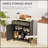 Modern Sideboard With Solid Wood Countertop, Distressed Black Finish, 2 Drawers, Doors, And Adjustable Shelf For Versatile Storage-578166999