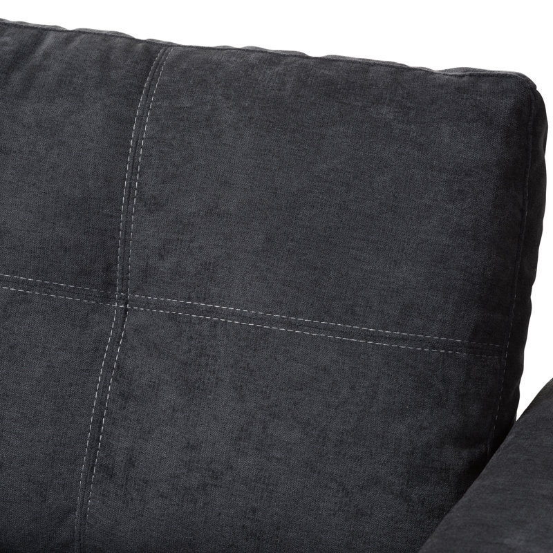 Canapé modulaire rembourré en tissu gris foncé Dendron