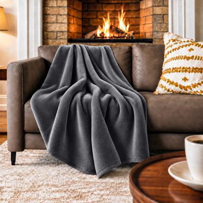 Couverture polaire en fausse fourrure de vison de luxe - peluche douce et réversible pour lit et canapé