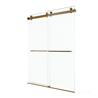 Frameless Double Sliding Shower Door, Adjustable 56-60 Width, 10Mm SGCC Tempered Glass For Safety And Style, Shower Door