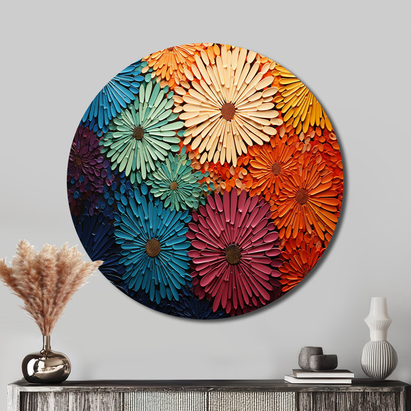 Robert - Décoration abstraite ronde en métal, H 36 po x l 36 po