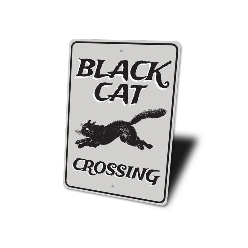 Enseigne de passage de chat noir, H 18 po x l 12 po x P 0,06 po