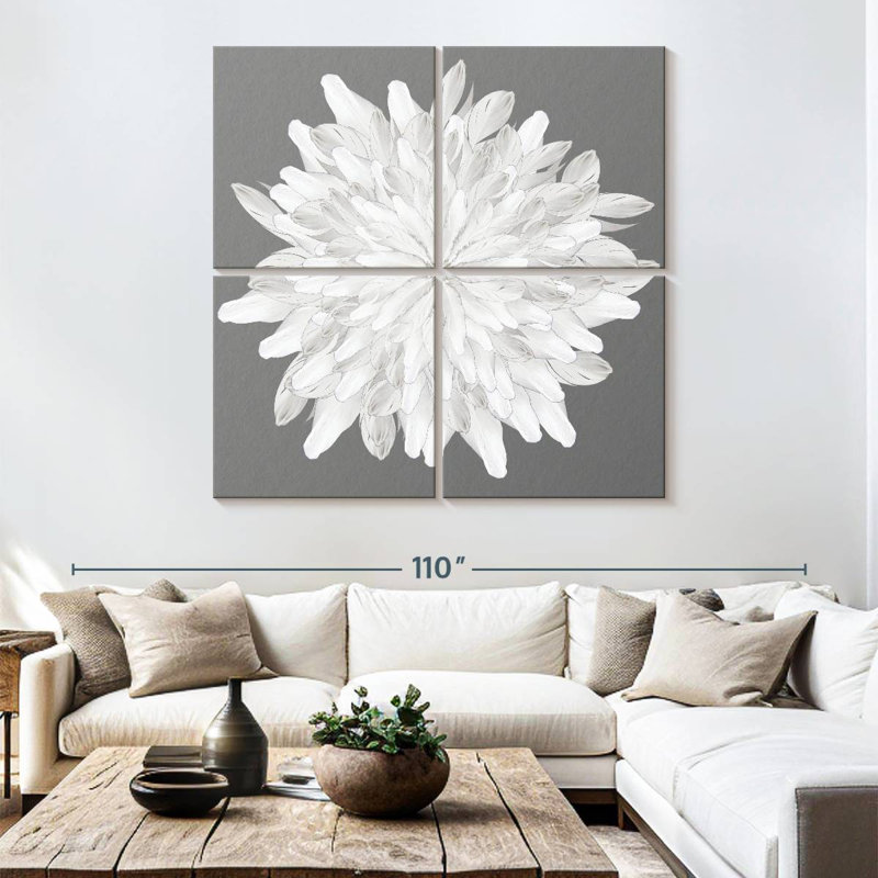 Plume blanche Kerner Florette, H 74 po x l 74 po
