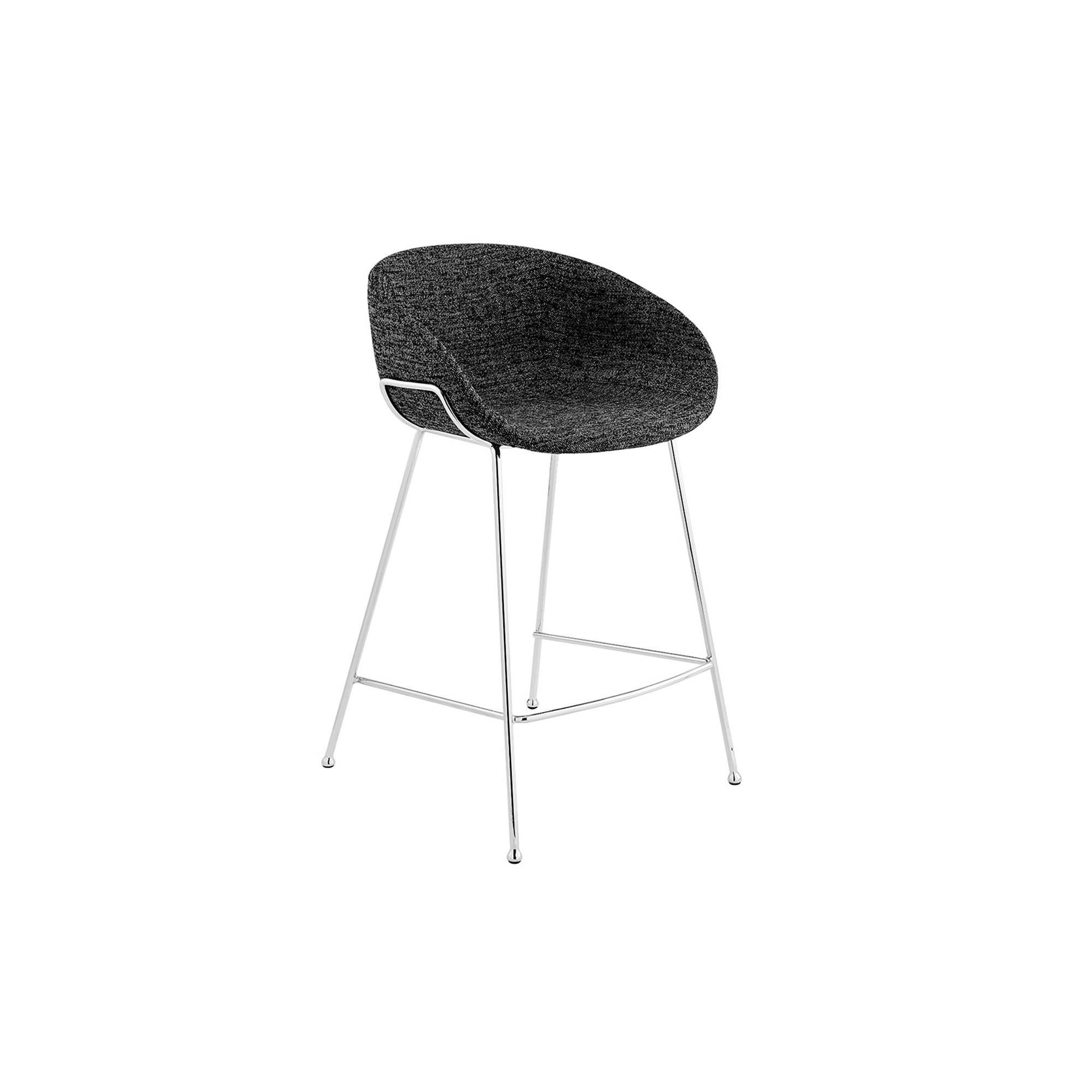 Ardea Leather Stool, Black, Counter Stool (25.6" Seat Height)