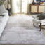 Tapis gris / ivoire en laine / viscose / coton tissé à la main Virsie-246358514