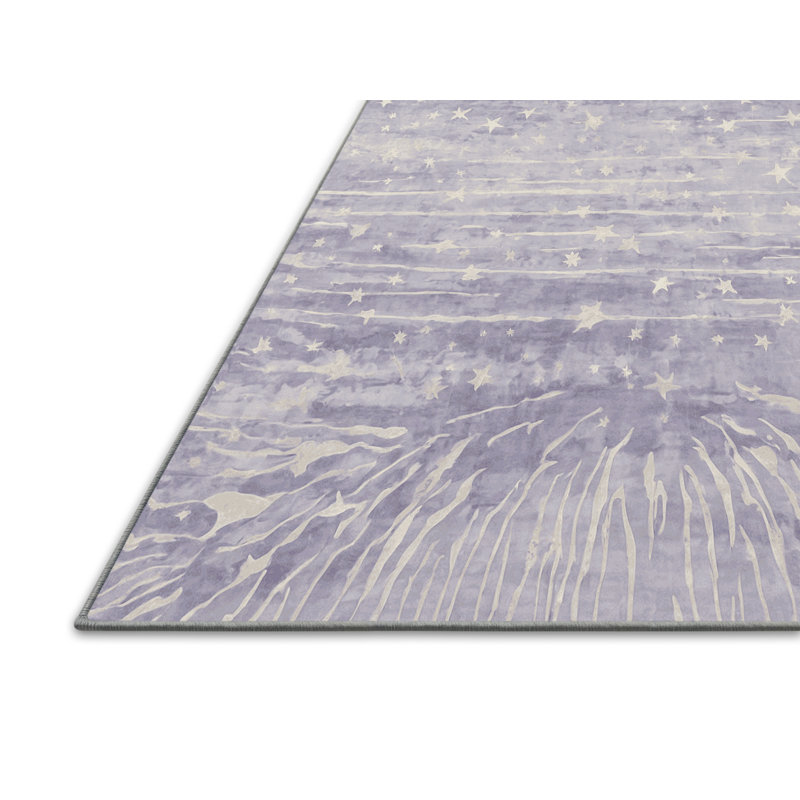 Tapis bleu soyeux et moelleux, Rectangulaire 3 pi x 5 pi