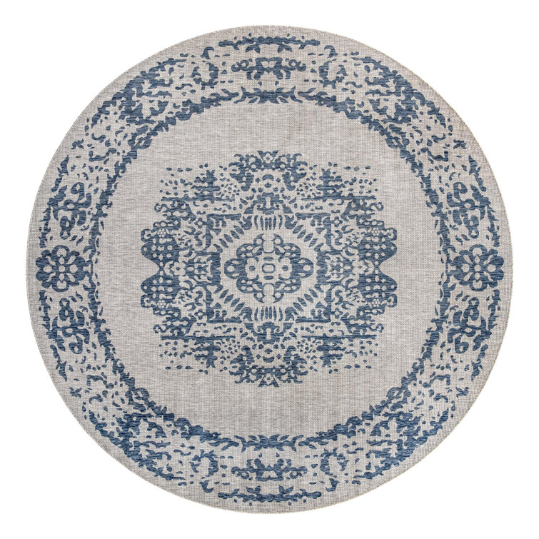 Cowell Oriental Blue/Gray Indoor/Outdoor Area Rug