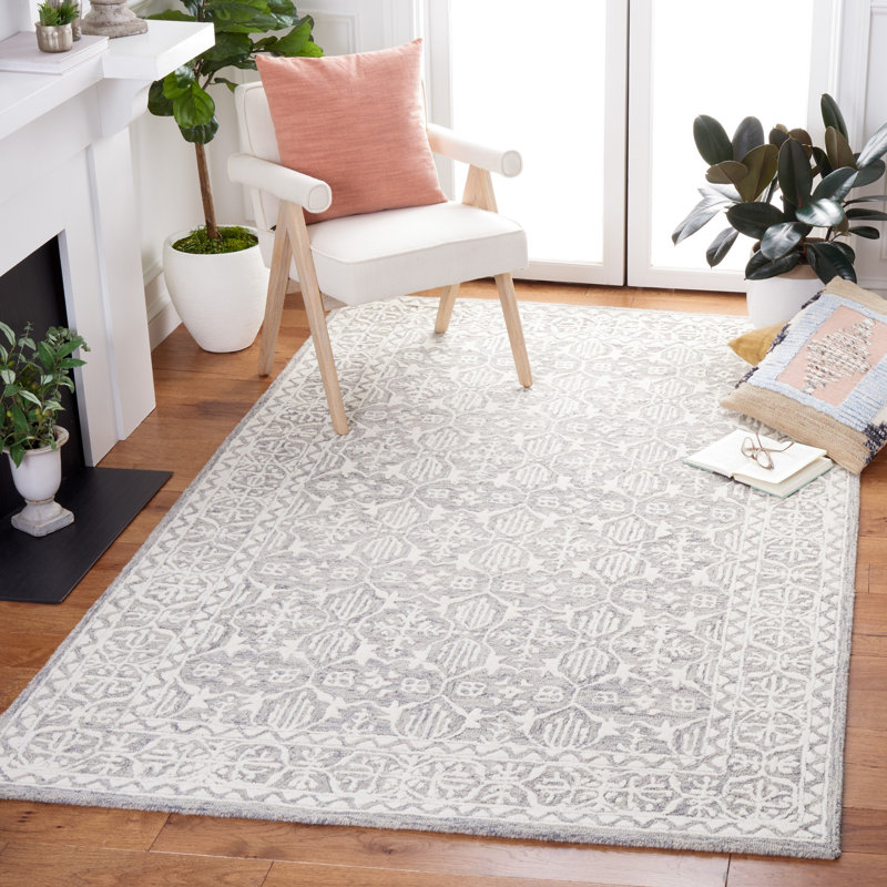 Pezanetti Hand Tufted Wool And Cotton With Latex Oriental Rug, Rectangle 8' x 10'
