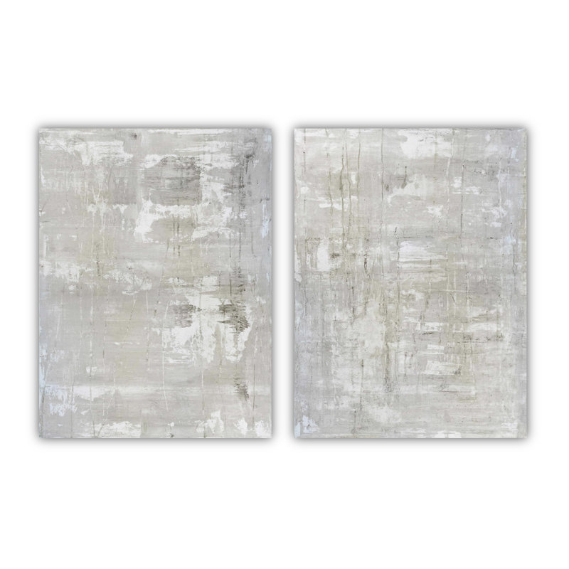 «Gray On White Set» par John Beard - reproduction d'art sur toile, Cadre flottant noir, H 20 po x l 24 po x P 3 po