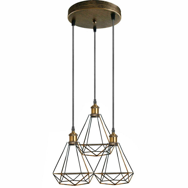Gallia 3 - Light Cluster Pendant, Brushed Copper