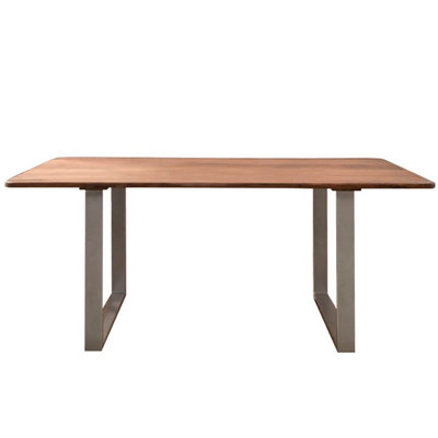 Sydney Solid Wood Top Metal Base Dining Table