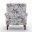 Fauteuil à accoudoirs roulés Traditional, structure en bois de bouleau massif avec pieds fuselés, chaise rembourrée en tissu de polyester imprimé pour plus de confort et de style
