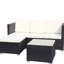 5 Mobilier de patio : Pe, Coussins beiges, Table basse d'extérieur avec table : Coussins d'eau beiges