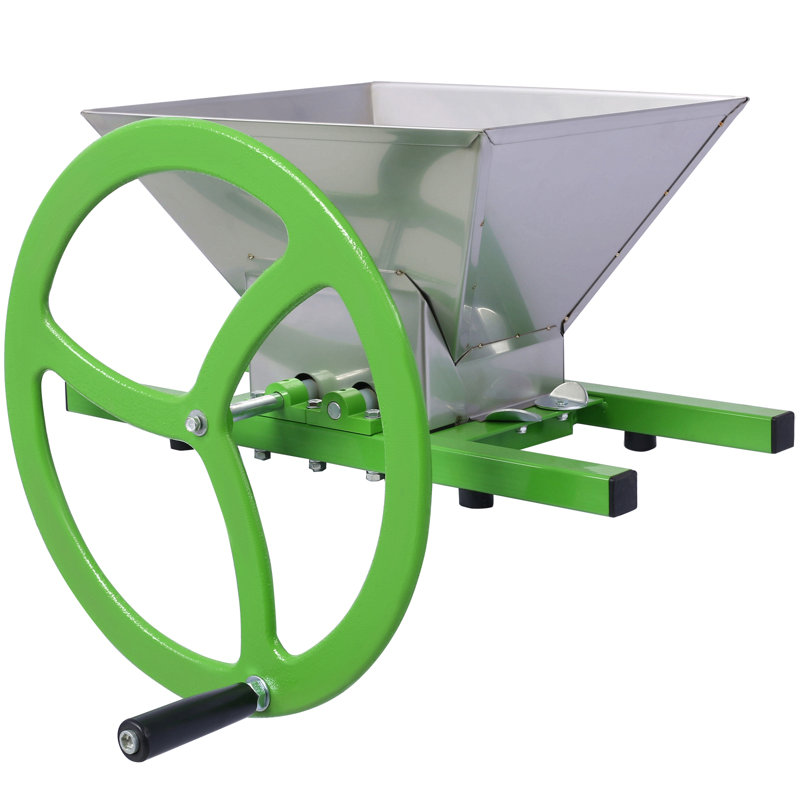 7L Manual Juicer Grinder,Portable Fruit Crusher With Wheel Stainless Steel Fruit Scratter Pulper For Wine And Cider Pressing
