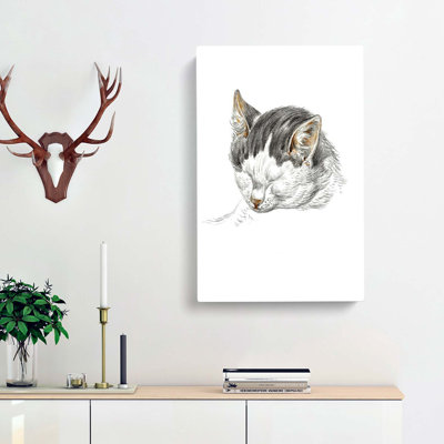 A Sketch of a Cat by Jean Bernard - Wrapped Canvas
