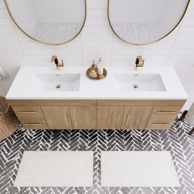 Ensemble de meuble-lavabo double mural 72 po Spring