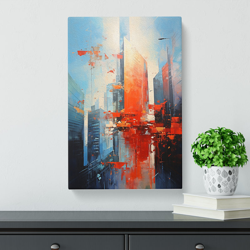 Skyscraper Action Painting - Wrapped Canvas, 50cm H x 35cm W x 3cm D