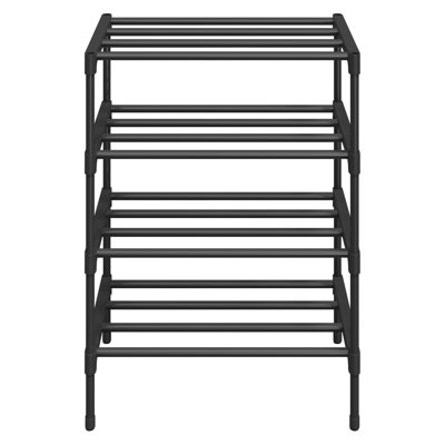Range-chaussures à 4 niveaux, organisateur de vestibule en métal, petit rangement pour chaussures pour garde-robe, 17,7 po x 11,8 po x 28,3 po, encre noire